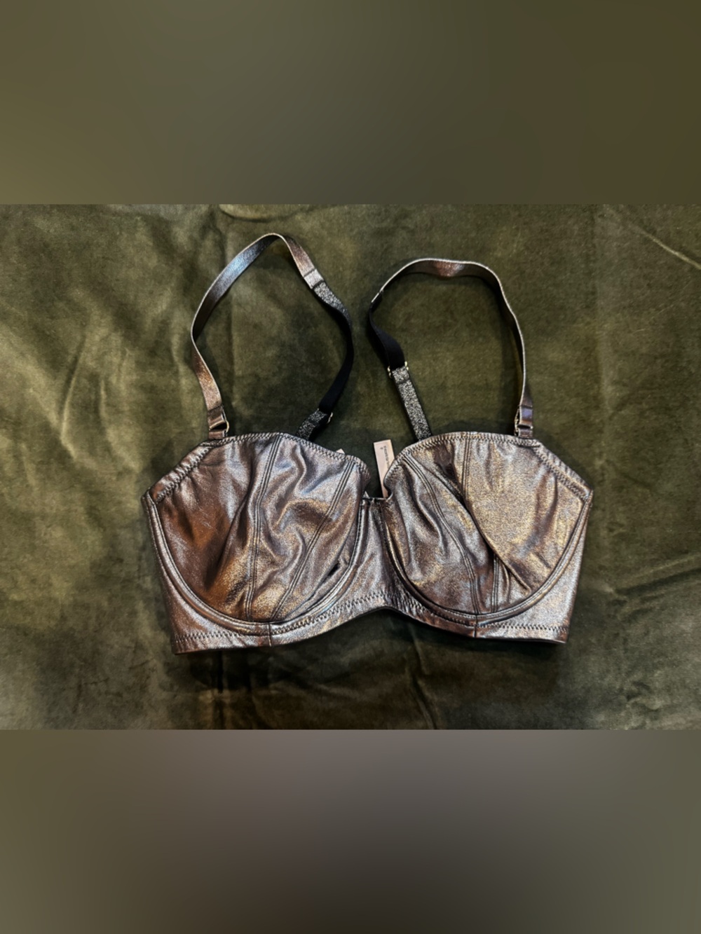 Metallic Silver Balconette Bra